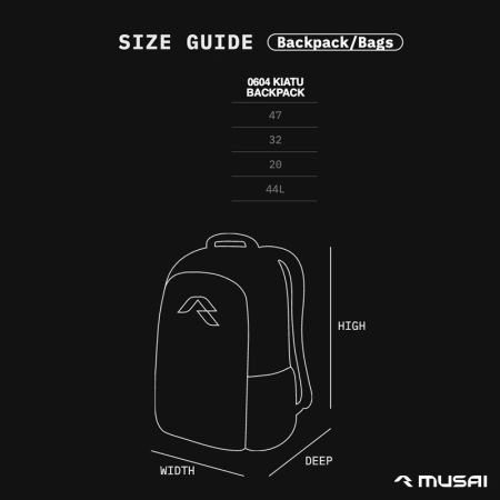 ΣΑΚΙΔΙΟ ΠΛΑΤΗΣ MUSAI Kiatu Backpack Black (44L) 532905 MU0604 εικόνα 6